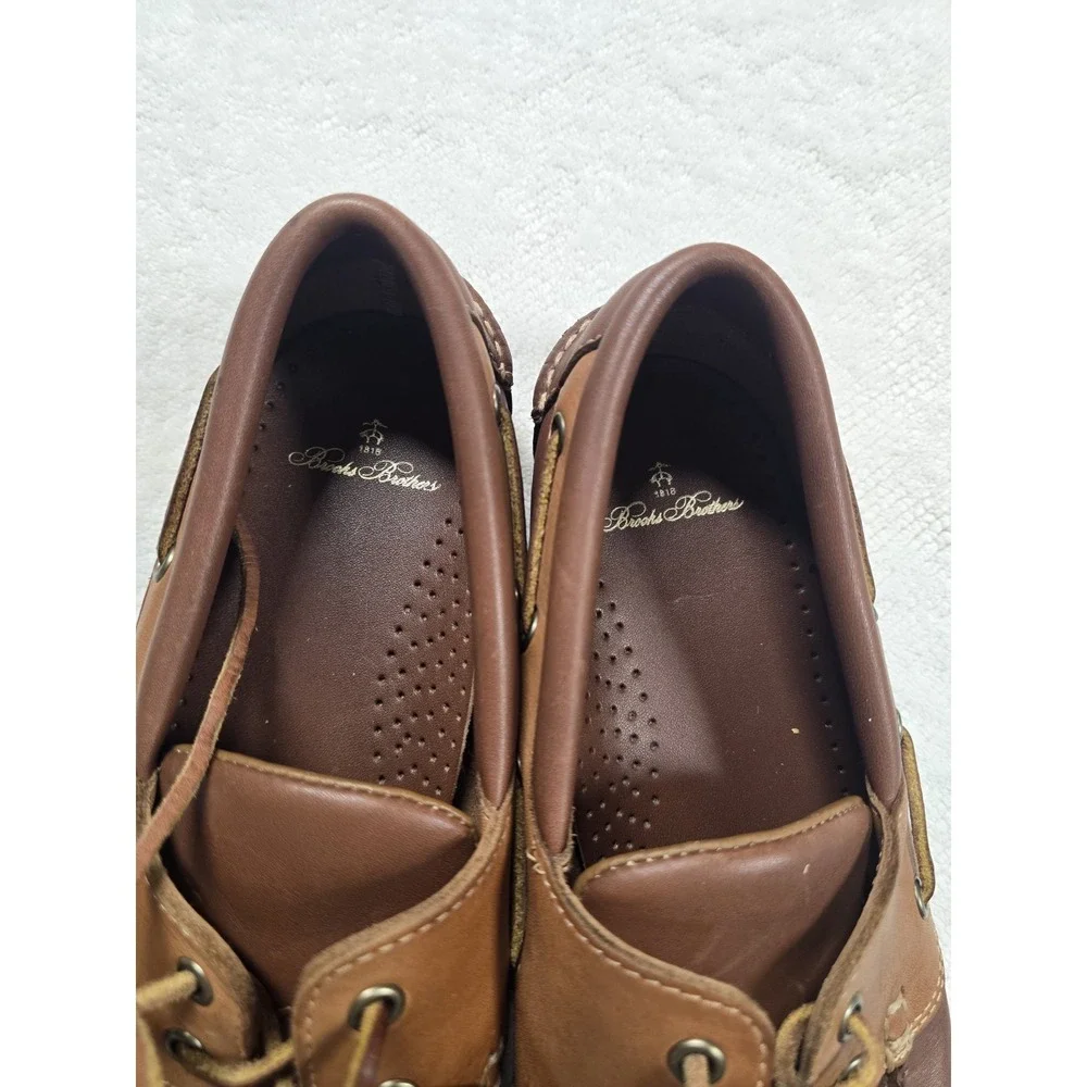 Brooks Brothers Men's Leather Boat Shoes Size 9 D Brown Deck Shoes